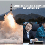 Ten missiles are launched by North Korea, One of which lands close to South Korean waters.